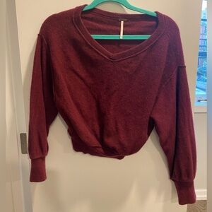 (Maroon) Free People Cashmere Sweater